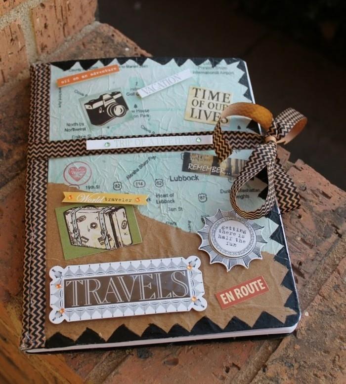 Regali fai da te، diario di un viaggio، copertina decorata con adesivi، regalo perfetto per un amico