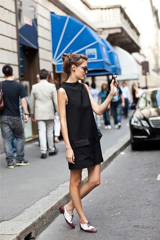 تأنق جيدا كيف تلبس فكرة الزي الحديث غدا أحذية جميلة فستان أسود قصير