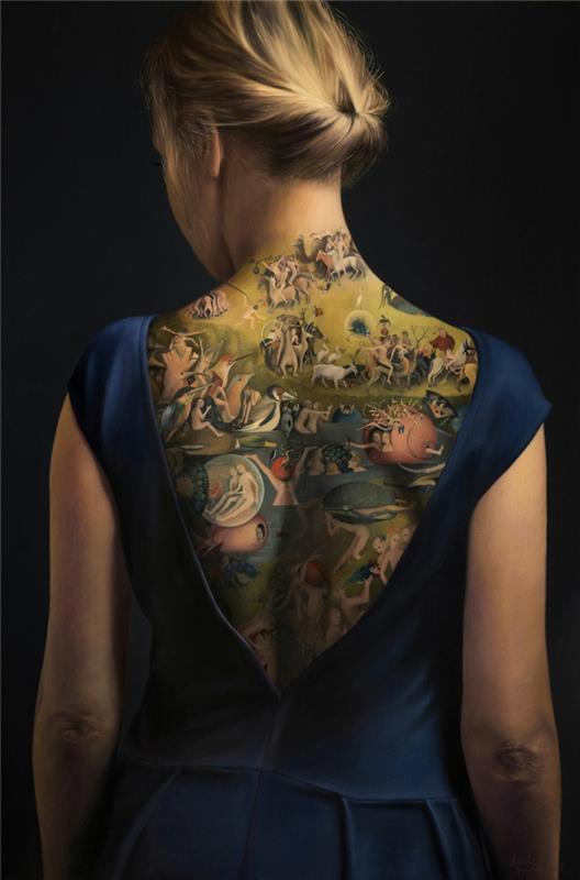 Plne tetovaný chrbát, majstrovské dielo tetovania, čo je najoriginálnejší nápad na kresbu