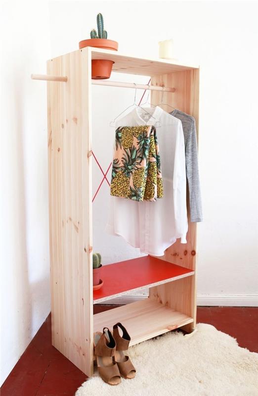 نموذج لخزانة ملابس مع خزانة ورف للأحذية ، نموذج خزانة ملابس خشبية لتصنعها بنفسك