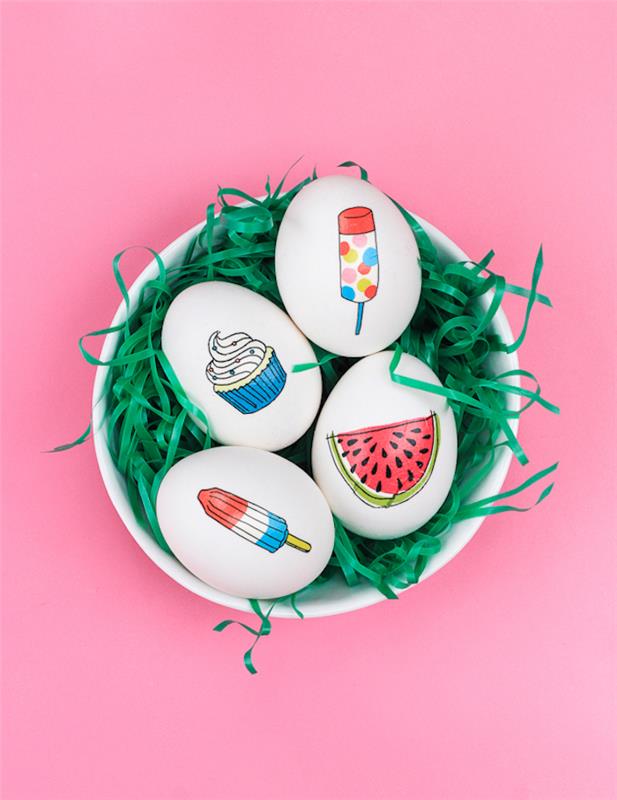 Veľkonočné vajíčka dekoratívne nálepky DIY veľkonočné dekorácie nápad