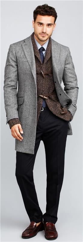 elegantný-šedý-kabát-pre-milovníkov módy-pánov-sivý kabát