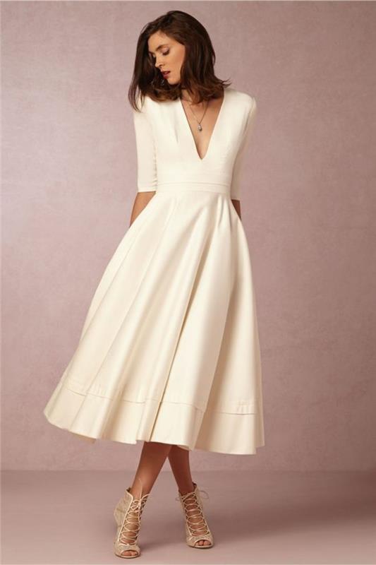elegantné-jednoduché-svadobné-šaty-lacné-stredná dĺžka