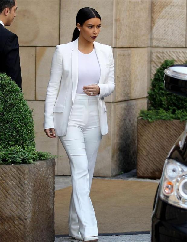 Hur kändisar bär den vita kostymen, dambyxesset, daminspirerad kostymdräkt