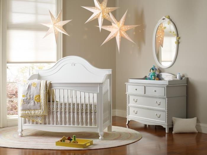 pekný model osvetlenia zmiešanej spálne pre novorodencov vo forme závesných lámp s hviezdicovým dizajnom