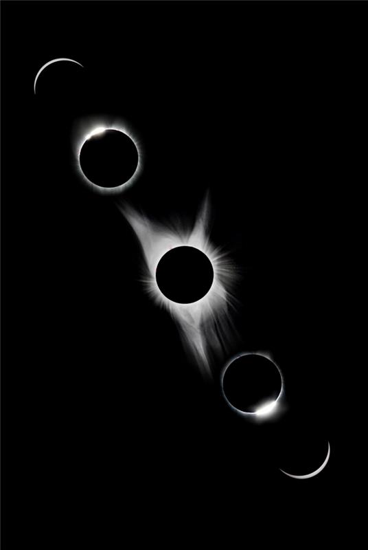 خلفية الكون لتخصيص شاشة القفل الخاصة بك ، فكرة تصوير كسوف الشمس مع مراحل