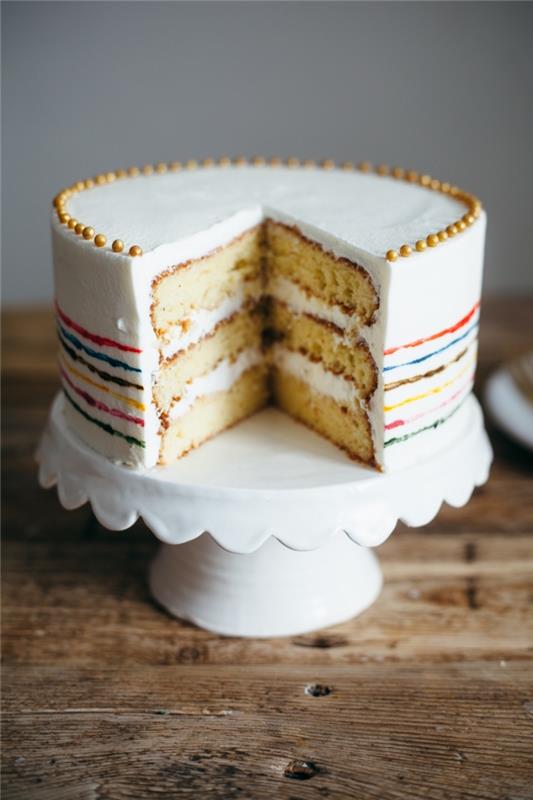 vanilkový a smotanový koláč ako dezert z valentínskeho menu, nápad, ako predviesť domáci koláč