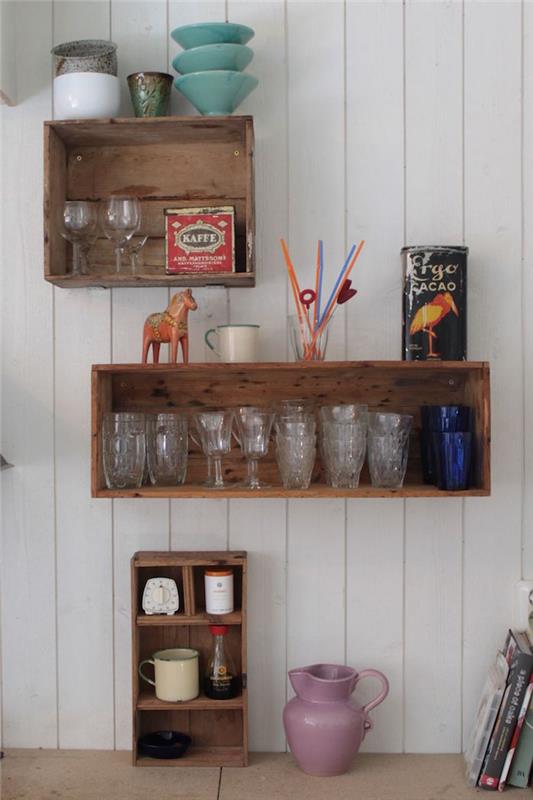 gör-en-trä-låda-deco-billig-hyllor-gammal-äpple-låda-vin-låda-gammal-idé-dekoration-kök-diy