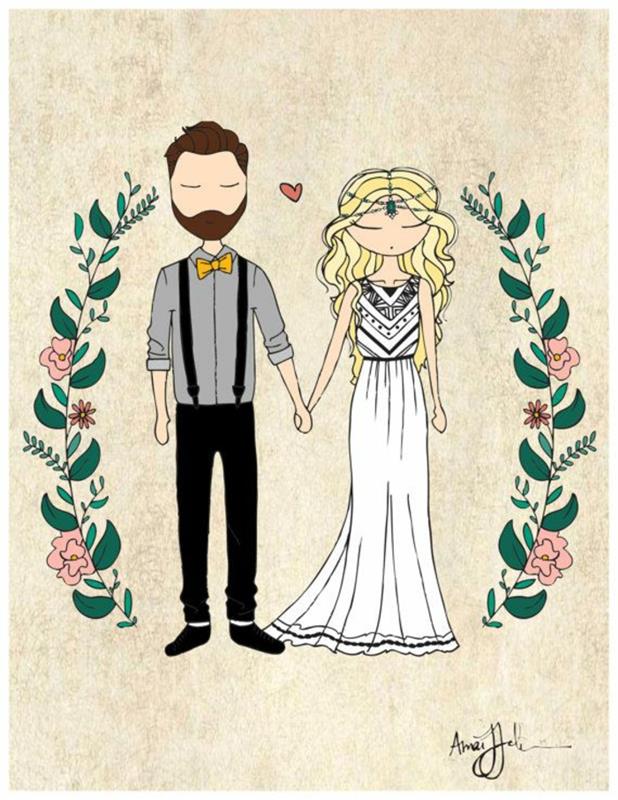 Små bilder att skriva ut religiöst bröllop ritning idé par vacker enkel ritning