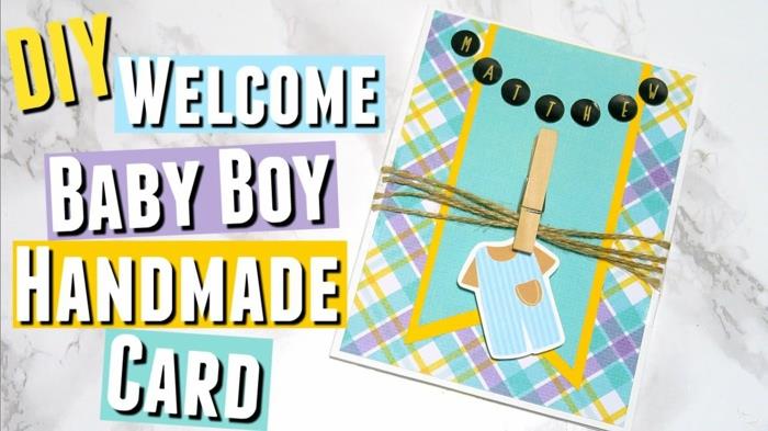 vyrobte si personalizovanú kartu, ručne vyrobenú pohľadnicu na pozdrav novorodenca