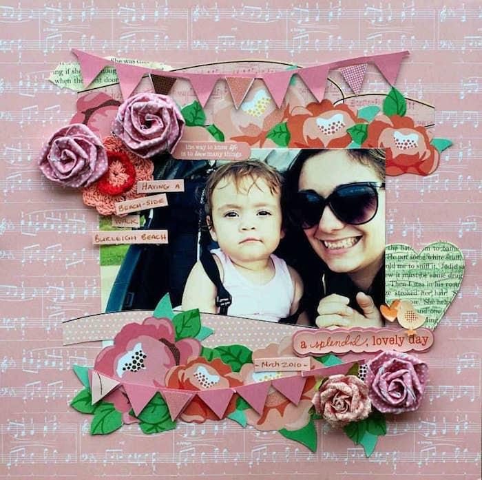 Scrapbookingalbum för babyresor, hur man gör en resedagbok, idé om hur man ramar in bilderna på hans barn