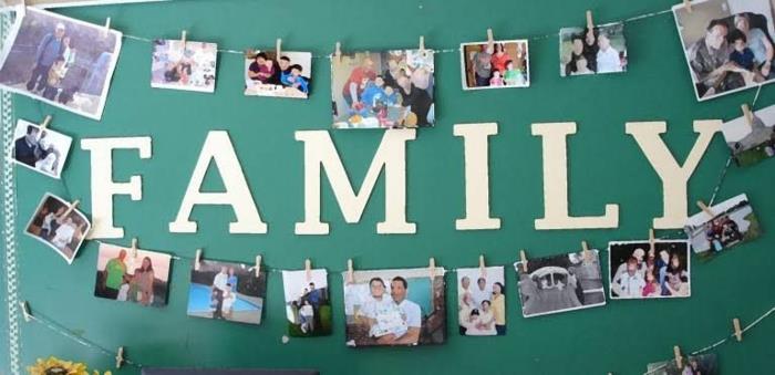 صورة جدار الأسرة ، إطار الصورة على الحائط ، صورة غرفة نوم تحفيزية ملهمة على الحائط مع صور الأقارب