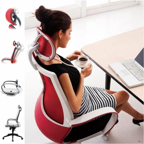 ergonomická kancelárska stolička ouge-et-blanc