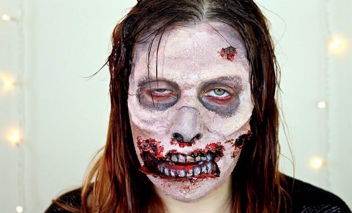 zombie kostym kvinna latex kostym makeup gående död