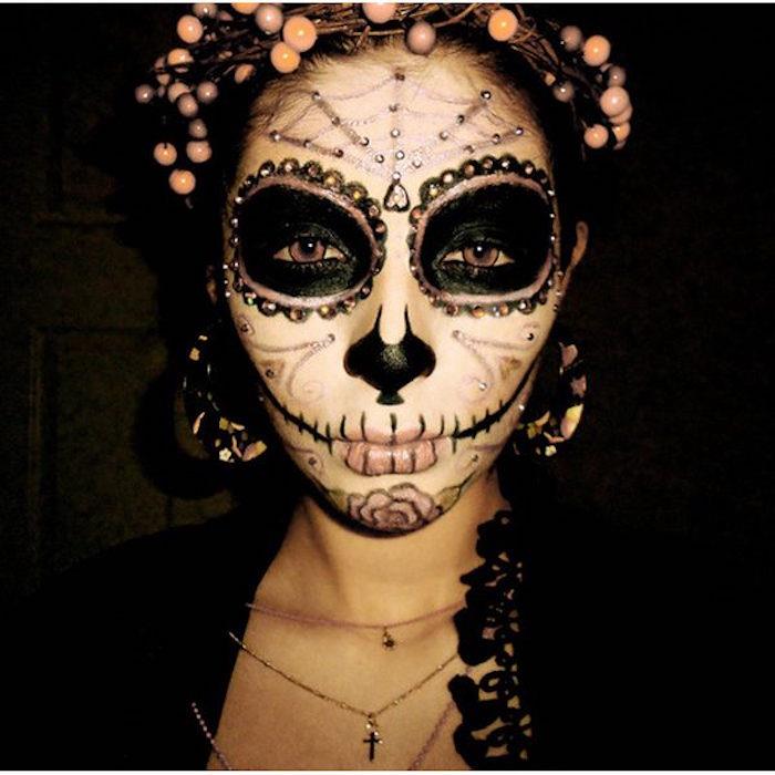 mexikansk halloween smink för kvinnor folklore day of the dead