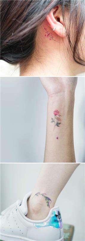 Jemné kvetinové rameno tetovanie pre ženy, ktoré si vybrať mini tetovanie