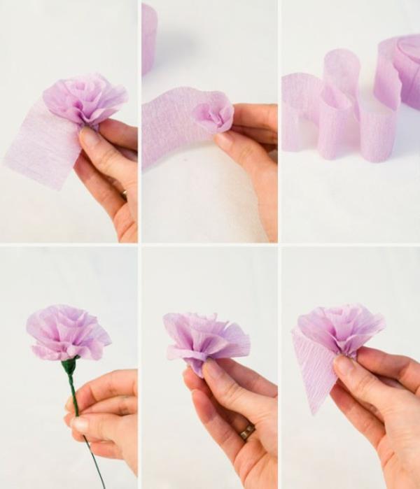crepon-papper-blomma-steg