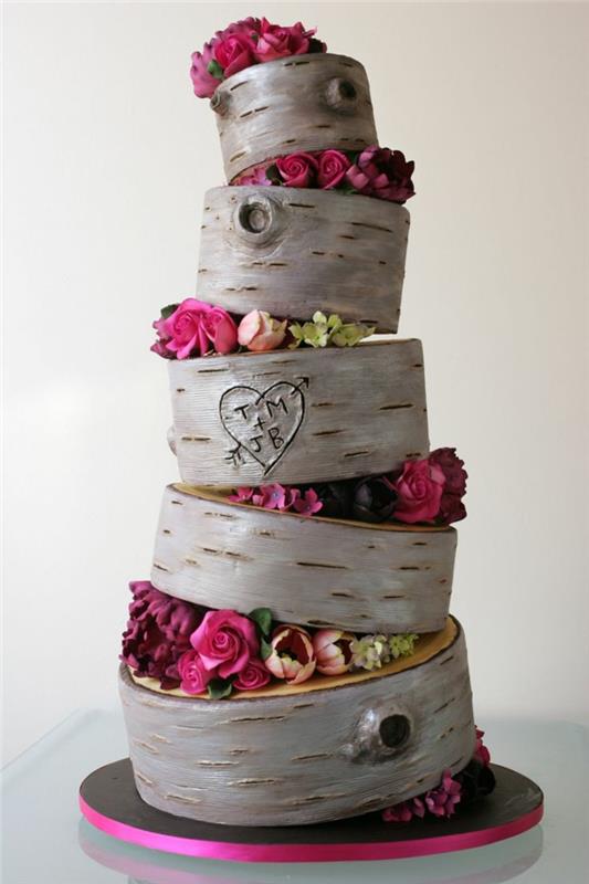 podrobná modelovanie z hliny, svadobná a výročná torta, sekcie z brezy