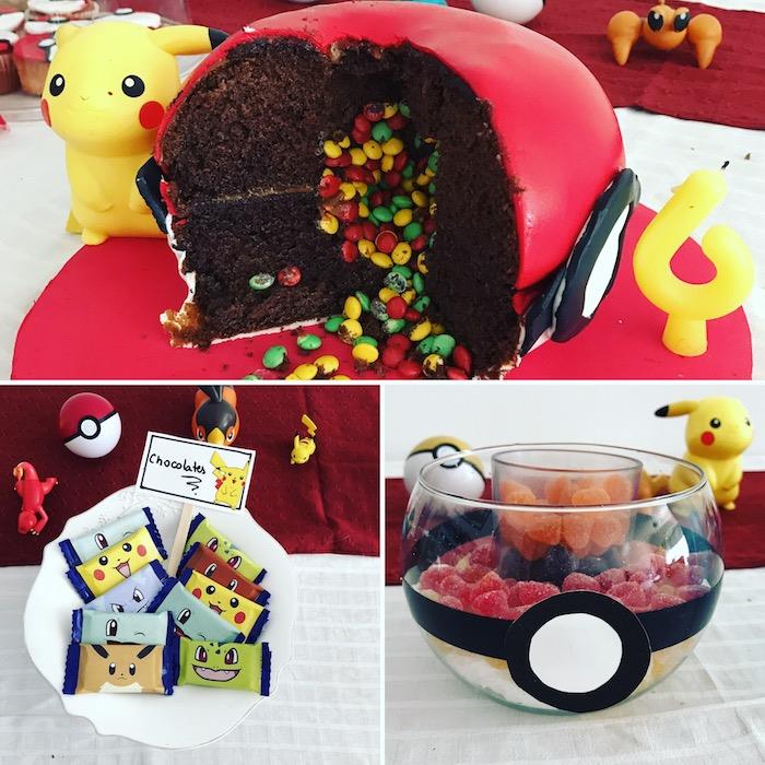 dekorácia pokemonovej torty, prekvapenie pinata, narodeniny pokémona, želé, pokéball, figúrka pikachu