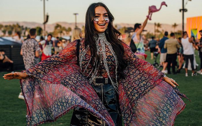 Coachella stil magnifik outfit, barnkarnevalskostym, de vackraste karnevalskostymerna