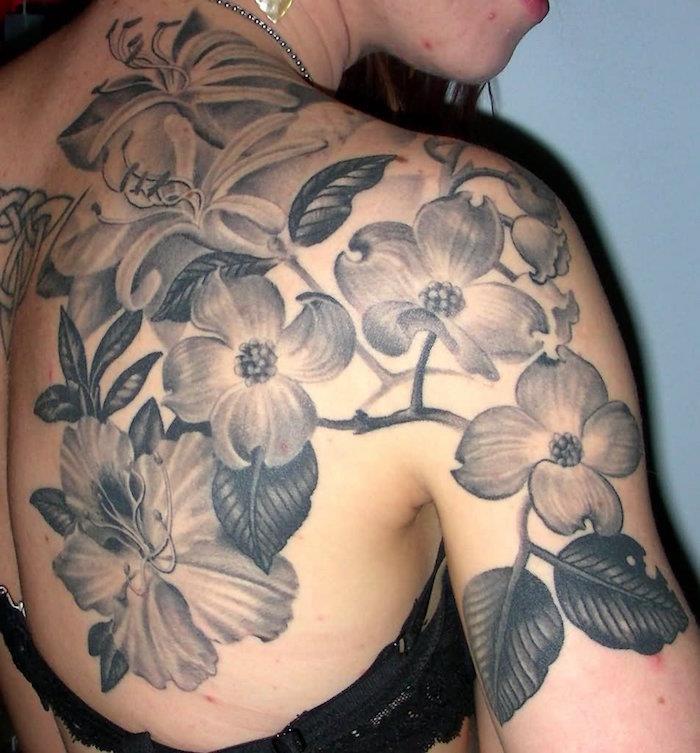 symbol orchidey tetovanie kvetina tetovanie kvety späť čierna a biela