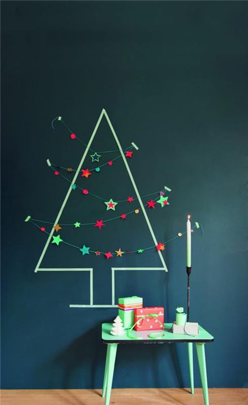 veľká bridlica-nástenná-čierna-tabuľa-nástenka-bridlica-dekorácia-nápad-vianočný stromček