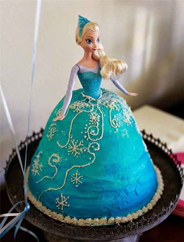 födelsedag-tårta-till-din-flicka-med-elsa-frysta-födelsedag-tårta-dekorationer-elsa-klänning