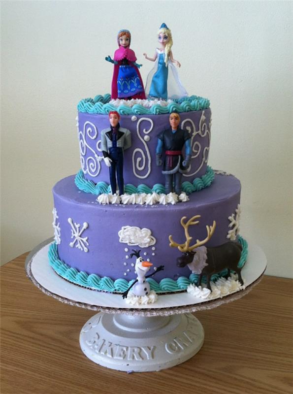 Frozen-cake-photo-on-cake-elsa-and-anna-lila-socker-pasta-figur