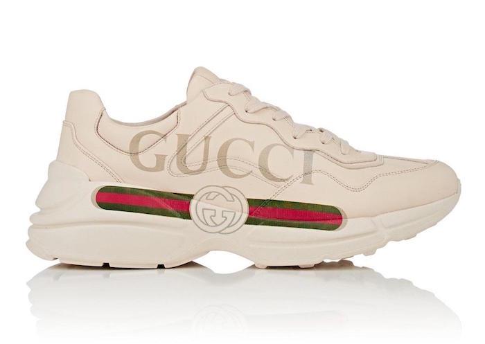 Luxusné pánske módne tenisky Gucci Rhyton špičkové veľké béžové logo