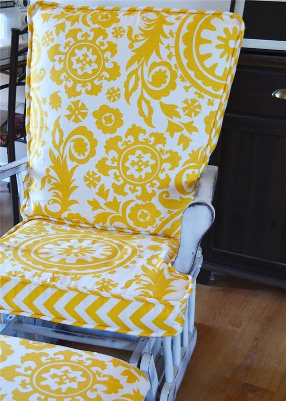 غطاء كرسي الخياطة فكرة وسادة المقعد الأصفر
