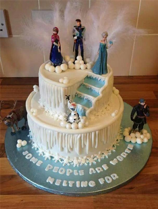 tårta-dekorera-födelsedag-flicka-snö drottning-kakor-idéer
