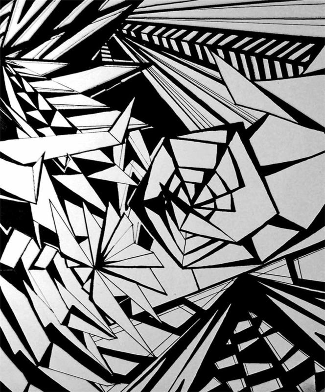 Geometrisk konstruktion geometri design abstrakt idé svartvit design