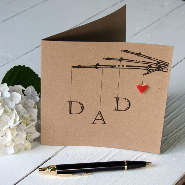 utskrivbar kortmall för fars dag, snabb och enkel DIY idé, tryckt fars dag kort