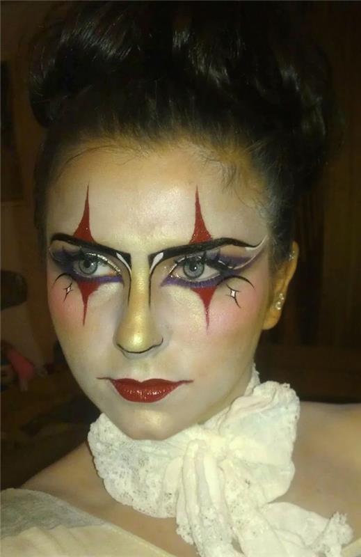 Carnival party makeup idé clown stil kvinna