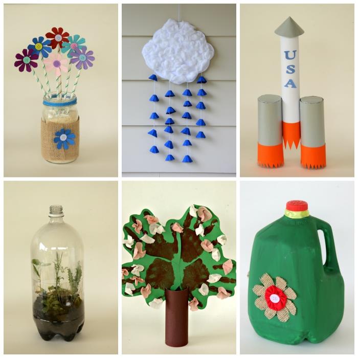 DIY -idéer med återhämtning för unga och gamla, vad man ska göra med plastflaskor och toalettpappersrullar