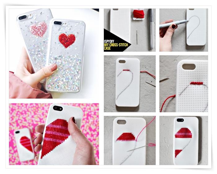handledning med stegen att följa för att skapa en original dekoration för din kärleksdesign -bärbara dator i vita och röda hjärtan