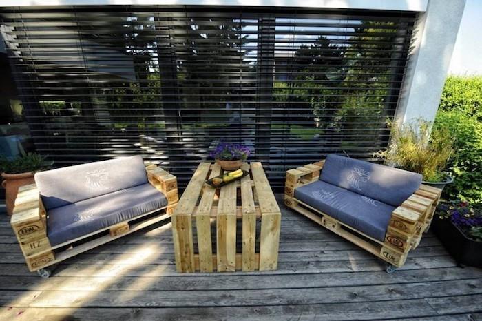 drevený nábytok-nápady-recyklovať-drevené-palety-záhradný nábytok