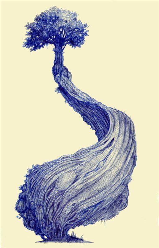 رسم كاريكتوري ، شجرة شجرة الحياة ، رسم كاريكتوري ، شجرة بلا أوراق ، رسم