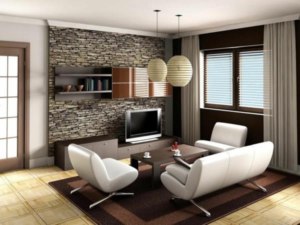 interiör-cool-idéer-vardagsrum-vit-vit-soffa-trä-bord-sten-vägg
