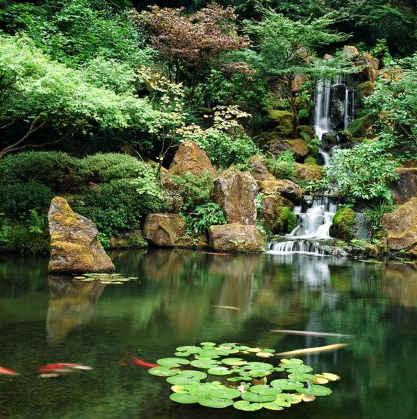 Japonská záhrada s vodopádom