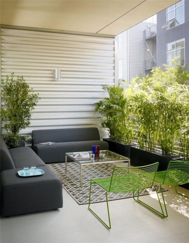 modell av växtbris utsikt terrass i jardiniere för att dölja balkong