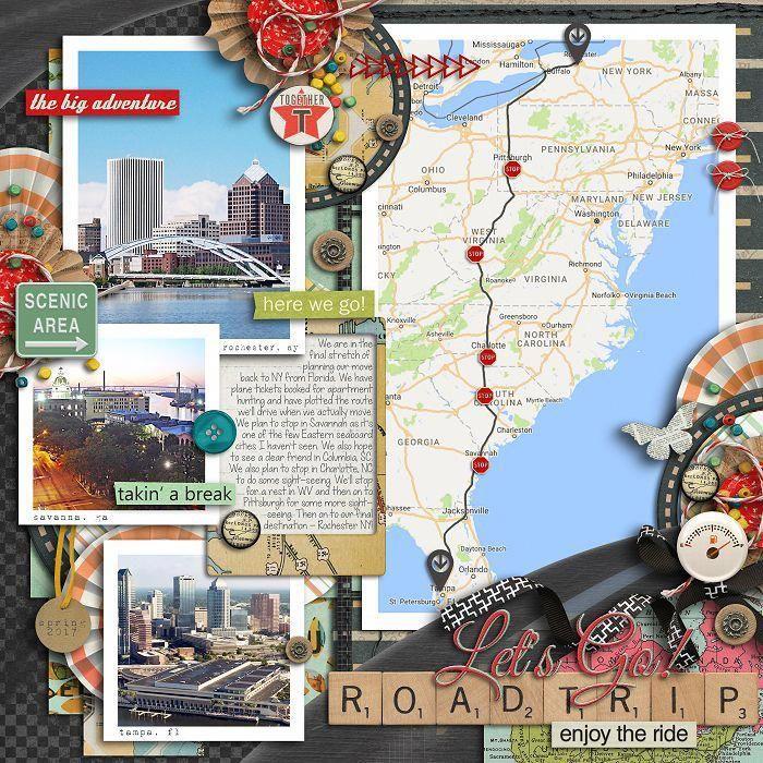 Karta med besökta platser, scrapbookingalbum, lagra dina konstfoton i ett originalalbum, foton och små dekorationer