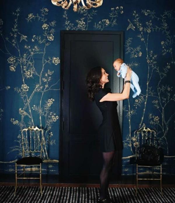 vackra sovrum-kvinna-och-baby-original-design-tapeter