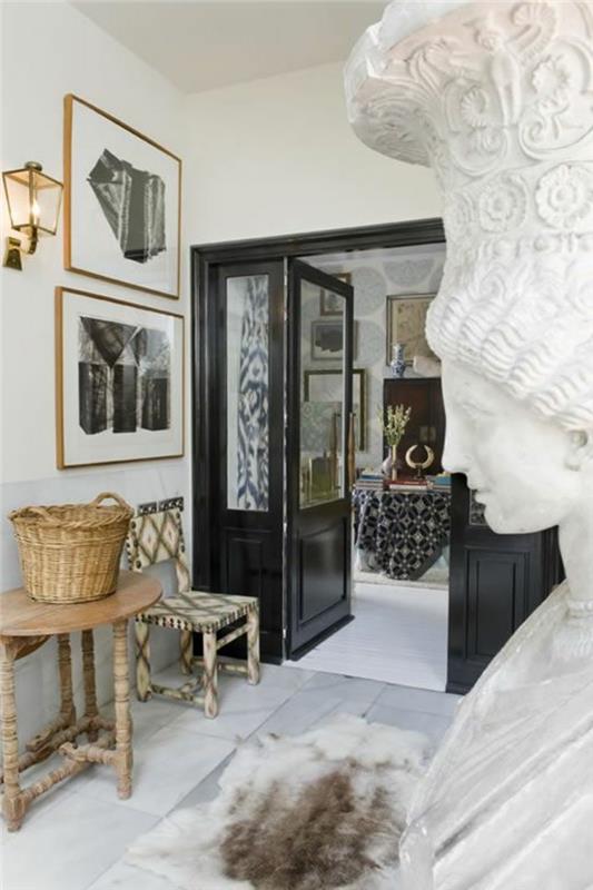 pretty-vchod-šik-vchodové-dvere-dizajn-zilten-podlaha-biele-dosky-pekný-dom