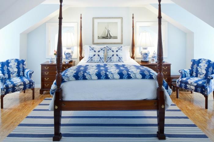 pekná spálňa-modrá-nápad-deko-chlapec-spálňa-manželská posteľ