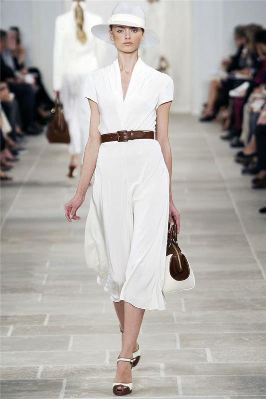 فكرة فستان قميص نسائي صحراوي فكرة أنيقة لفستان القميص الأبيض من مجموعة إيف سان لورين