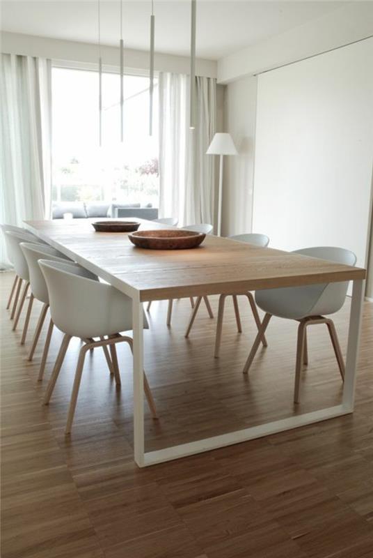 طاولة سفرة بتصميم خشبي جميل لغرفة الطعام بتصميم عصري