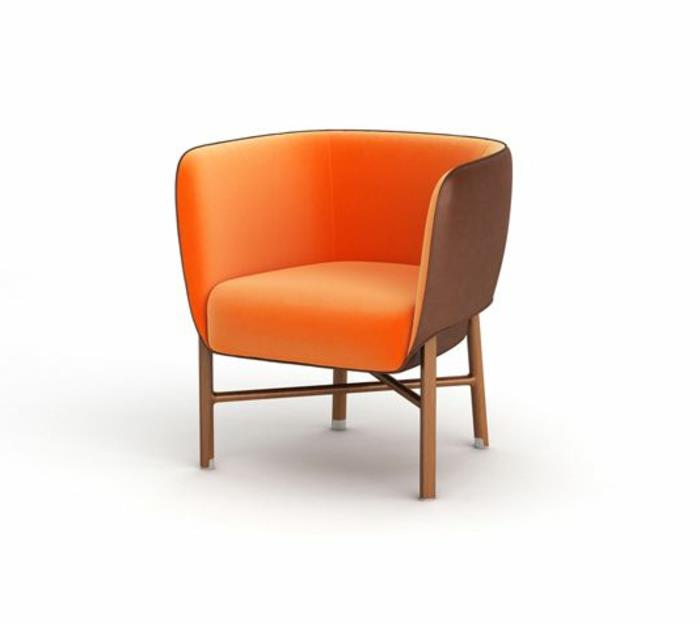 كراسي بذراعين جميلة قابلة للتحويل - برتقالي - كرسي بذراعين - لغرفة المعيشة الحديثة - في منزلك الحديث