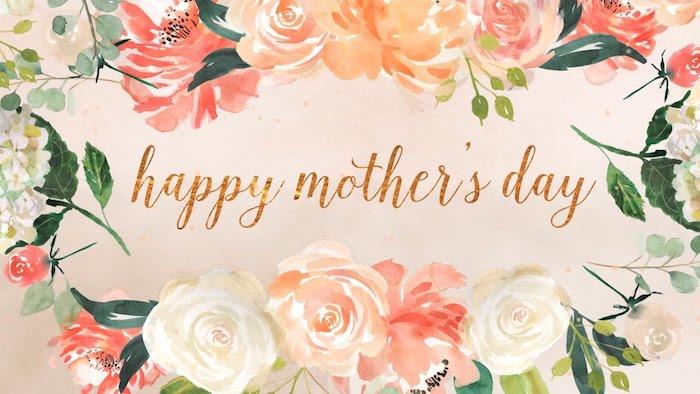 Blommor ritkort, de vackraste bilderna för mors dag, text för mors dag, akvarell rosa blomma