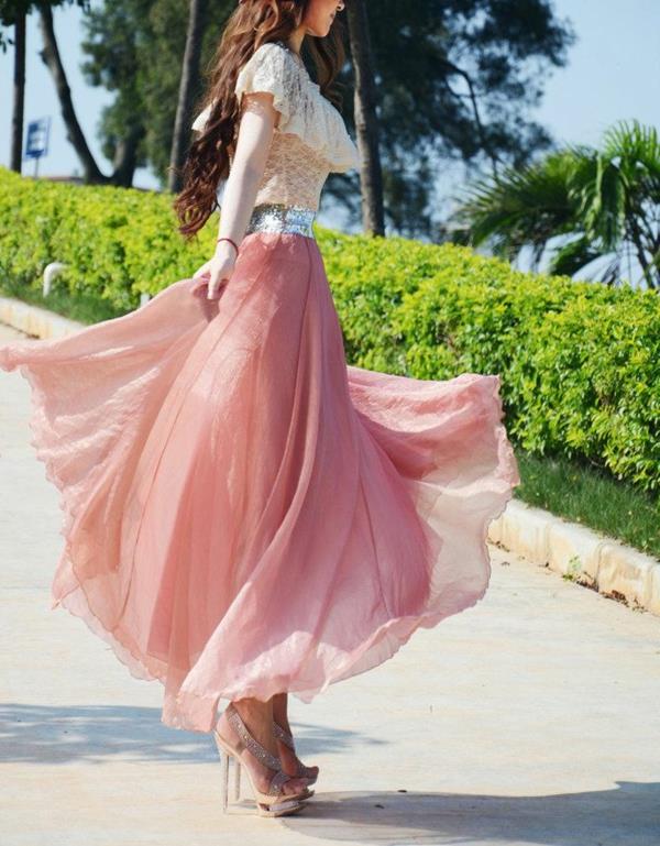 lång kjol-sommar-rosa